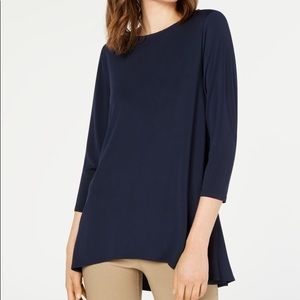 NWT Alfani Petite Swing Top Navy Work Long Sleeve